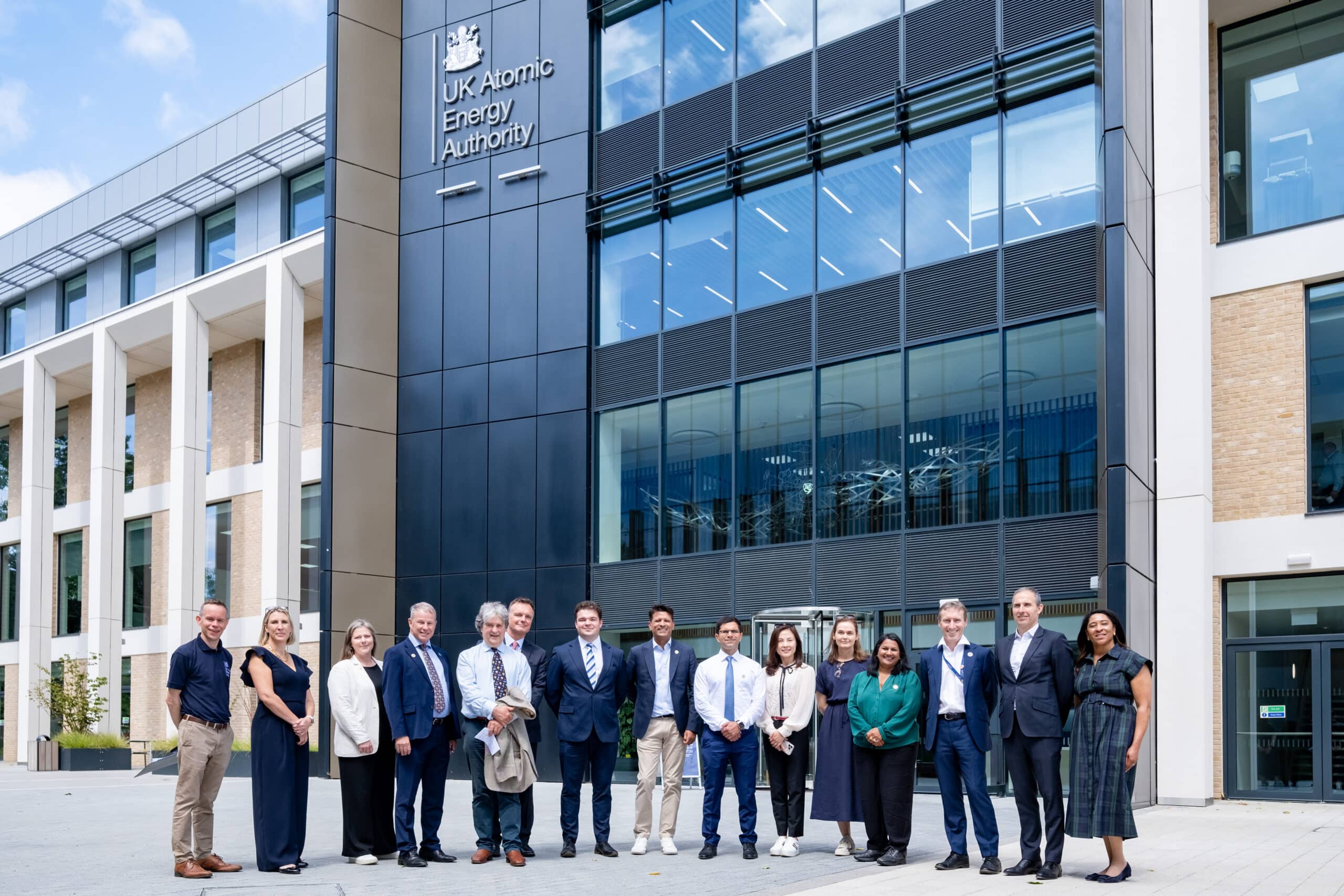 SMI Delegation standing in front of the UK Atomic Energy Authority SMI Delegation standing in front of the UK Atomic Energy Authority