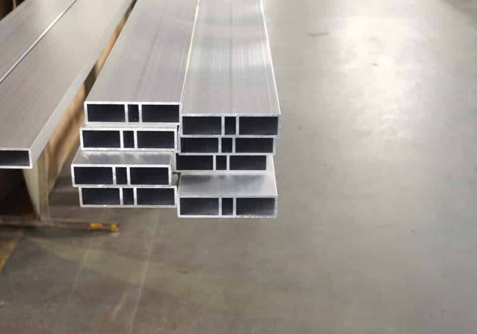 stack of aluminum square tube stack of aluminum square tube in the factory